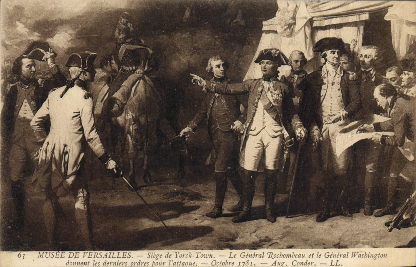 CPA Musee De Versailles Siege De Yorck Town Le general Rochombeau et le general Washington 