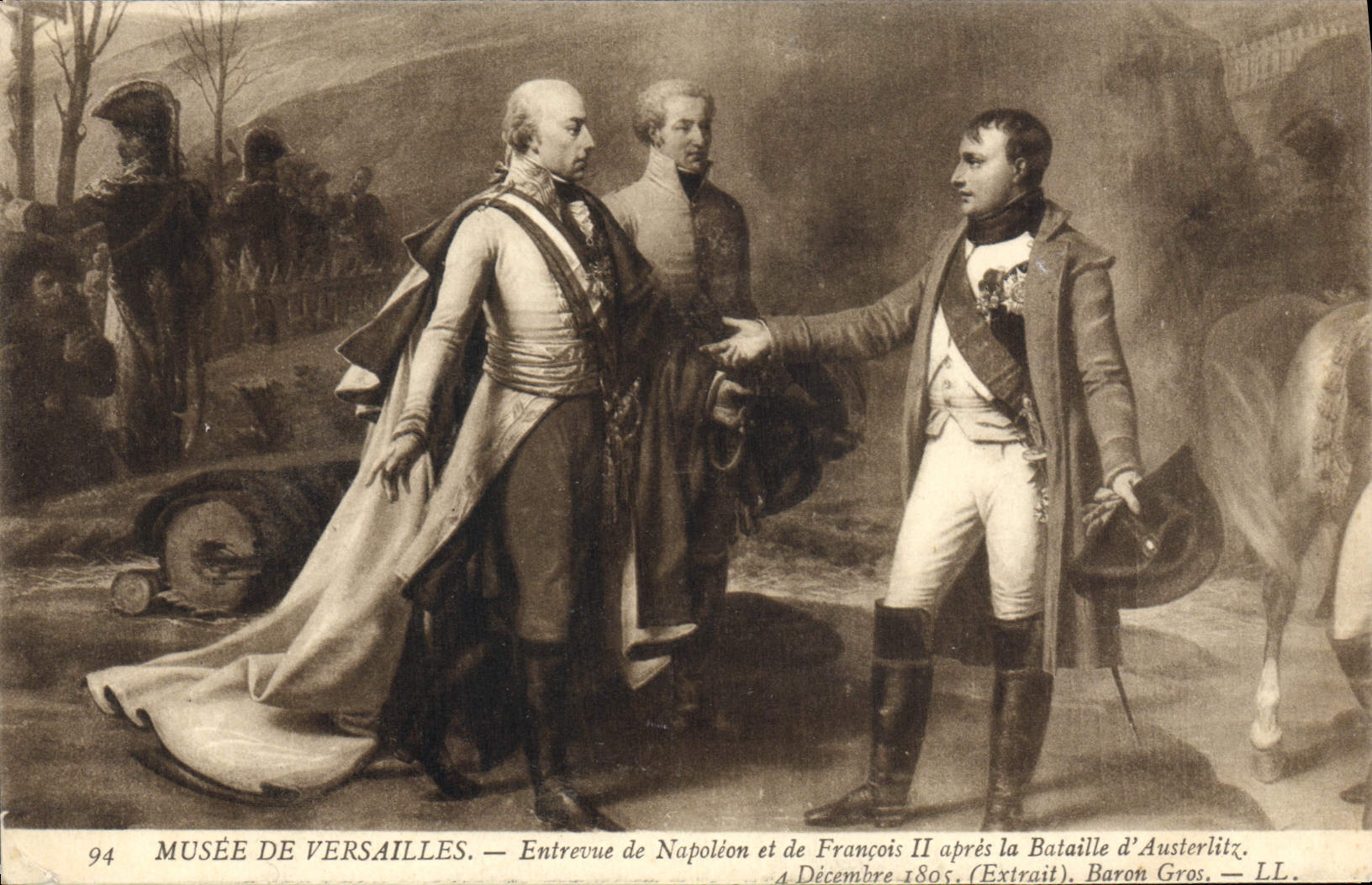 Musée de Versailles — Entrevue de Napoléon et de François II après la Bataille d'Austerlitz — Extrait, Baron Gros — LL — n°94