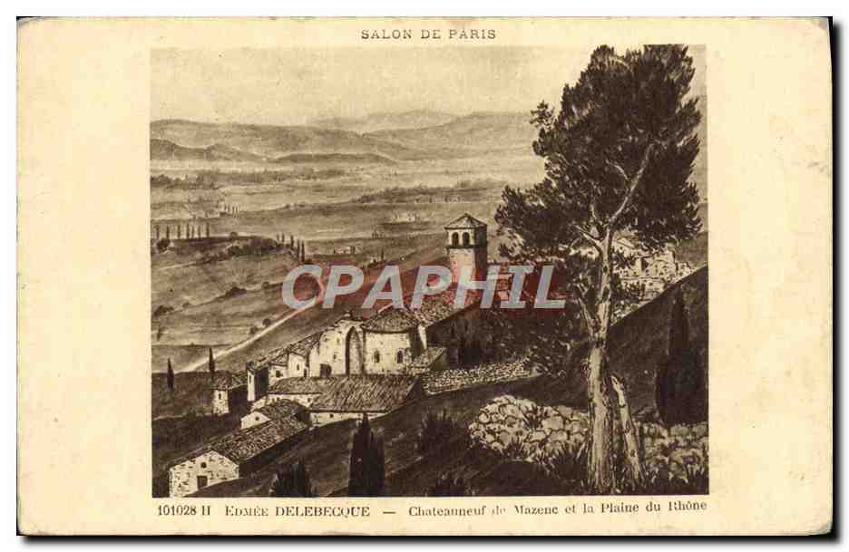 CPA Salon De Paris Edmee Delebecque Chateauneuf de Mazenc et la plaine du Rhone