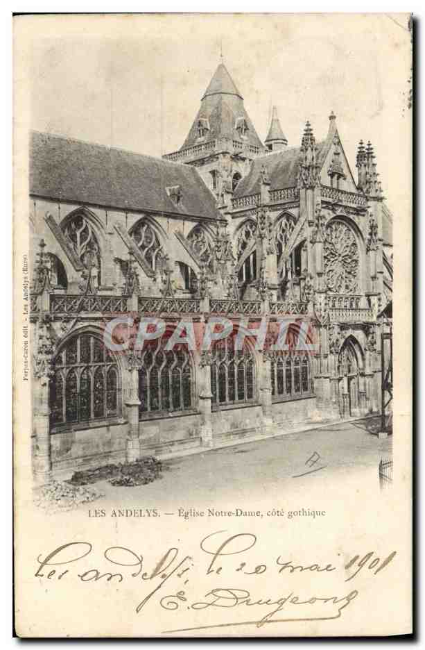 Les Andelys — Église Notre-Dame, côté gothique — Perfectionation (Éd. Eure)