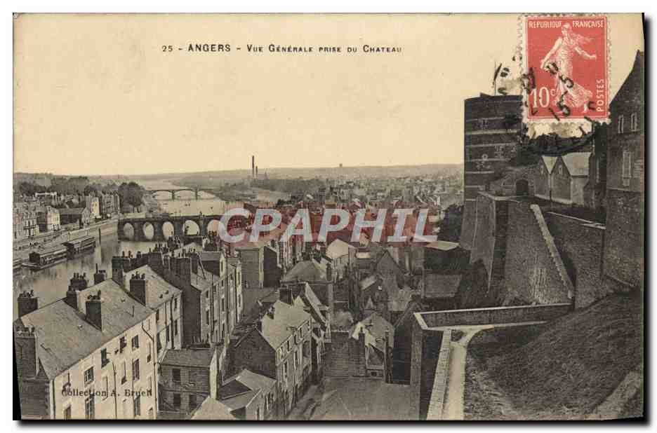 CPA Angers Vue Generale Prise Du Chateau
