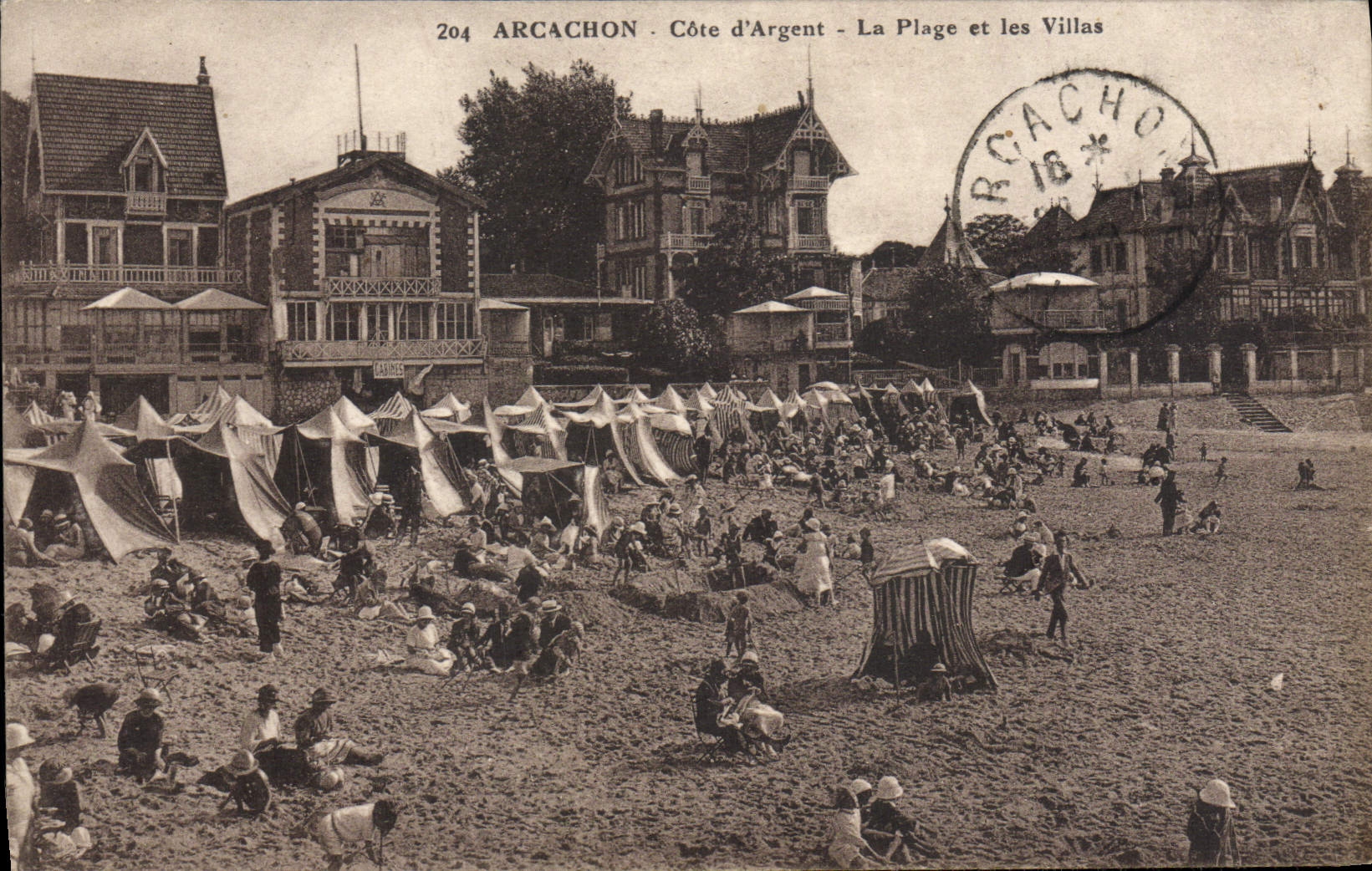 CPA Arcachon Cote D'Argent La Plage Et Les Villas
