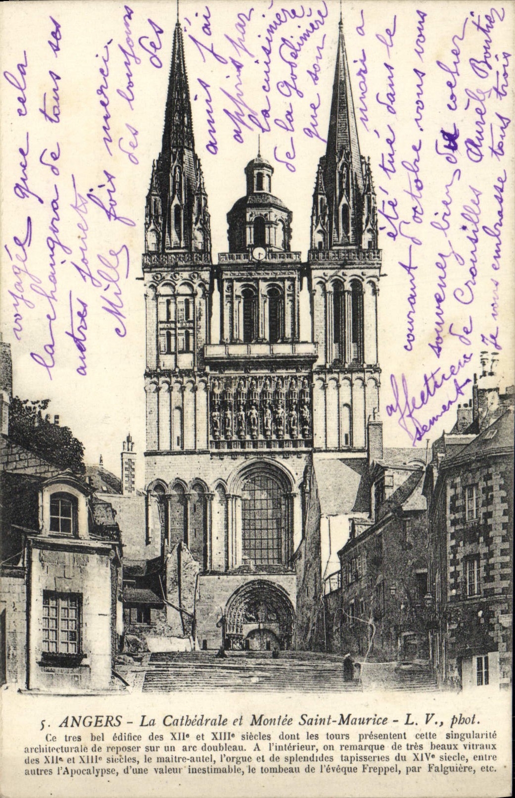 CPA Angers La Cathedrale Et Montee Saint Maurice