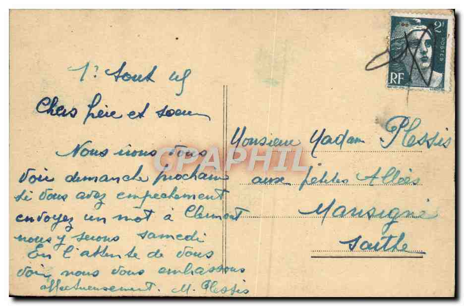 CPA Angers Vue Generale Du Jardin Du Mail — Rückseite