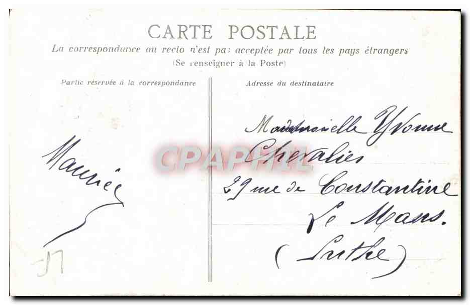CPA Angers Eglise Sainte Therese — Rückseite
