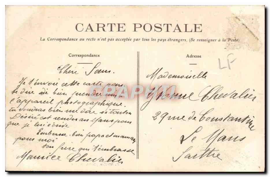 CPA Angers Le Chateau Cote Nord — Verso