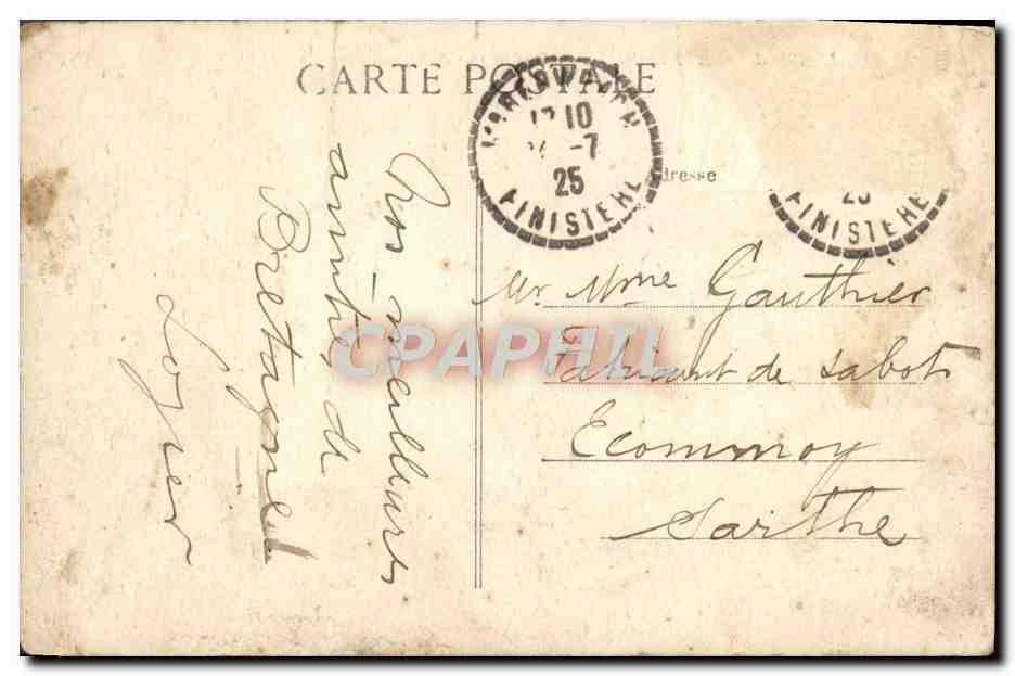 CPA L'Aberwrach Le Port Un Jour De Regates Bateaux — Rückseite