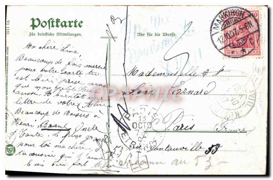 CPA Alsaciennes Folklore — Verso