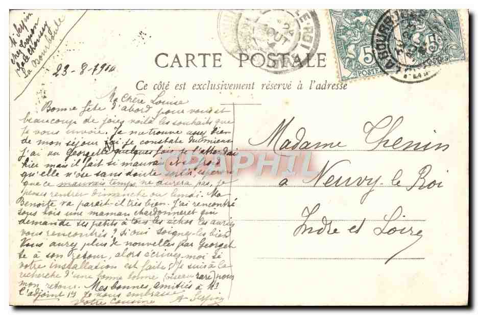 CPA D'Auvergne Enfants Folklore — Verso
