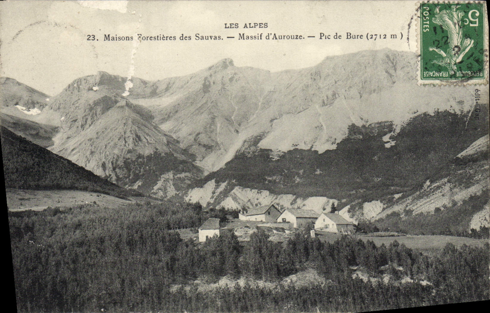 CPA Les Alpes Maisons forestieres Massif D'Aurouze Pic de Bure