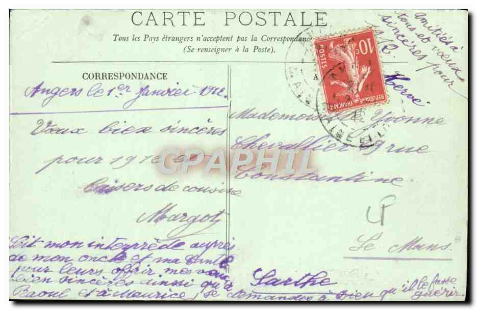 CPA Angers Le Musee Galerie David d'Angers — Rückseite