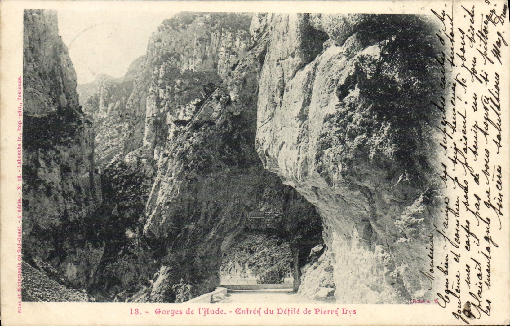Garganta de l'Alude - Entrada del Détile de Pierre Lys — Sitios y Monumentos del Sureste, Labouche Fr., Imprenta 4 Serie, N° 13
