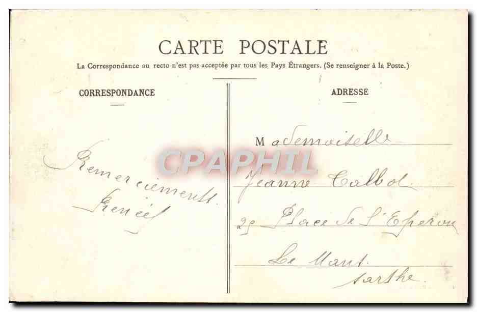 CPA Angers Vue Generale Et Coiffe De I'Anjou Folklore — Rückseite