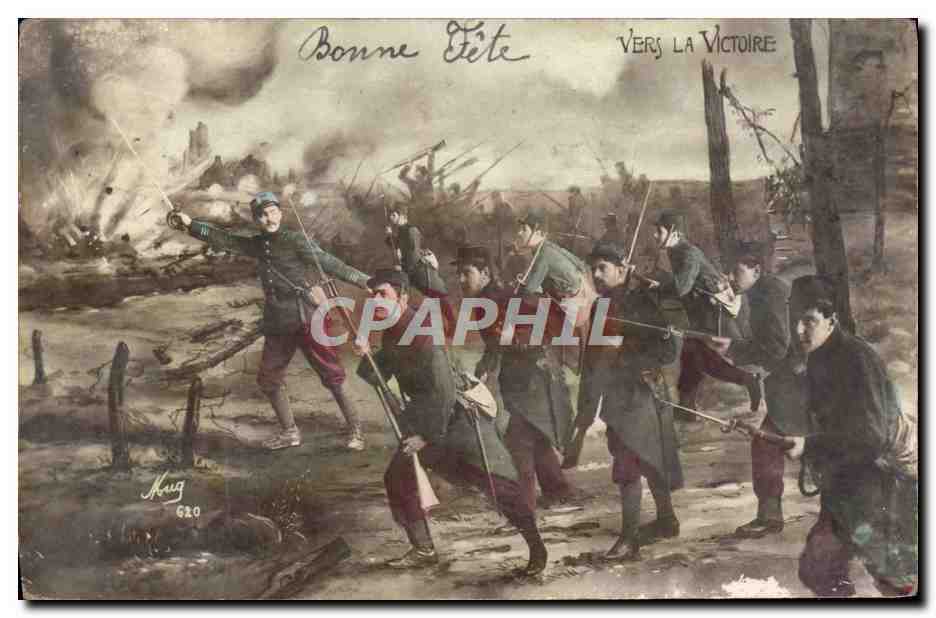 CPA Vers La Victoire Soldat Militaria