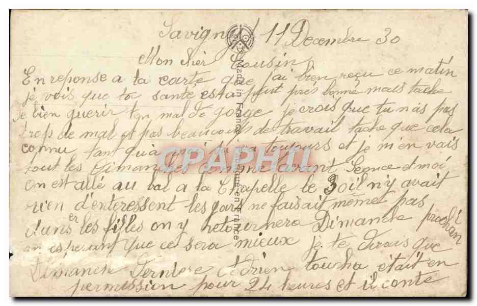 CPA Fantaisie Femme — Verso