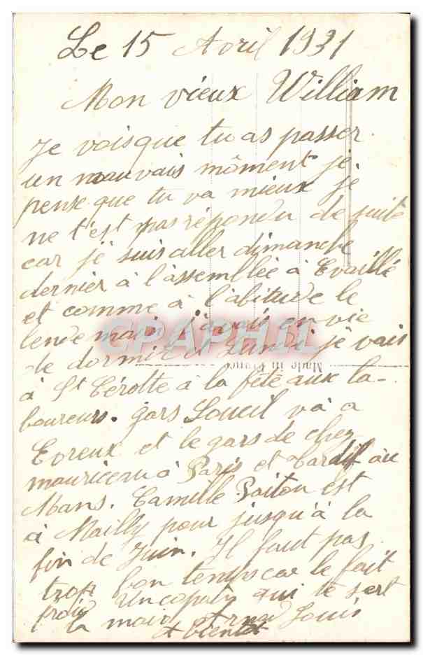 CPA Fantaisie Femme — Rückseite