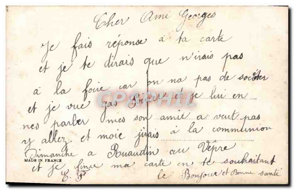 CPA Fantaisie Femme  — Rückseite