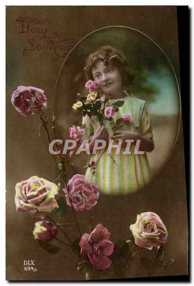 CPA Fantaisie Fleurs Enfant