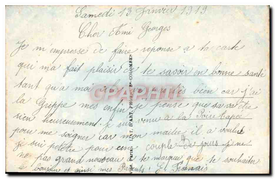 CPA Fantaisie Fleurs — Verso