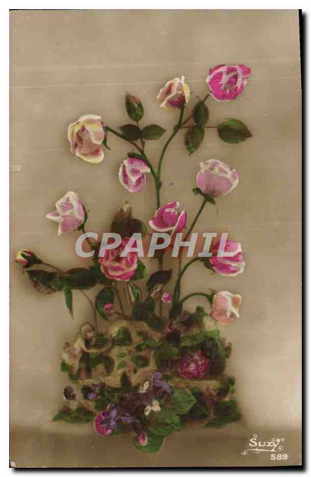 CPA Fantaisie Fleurs