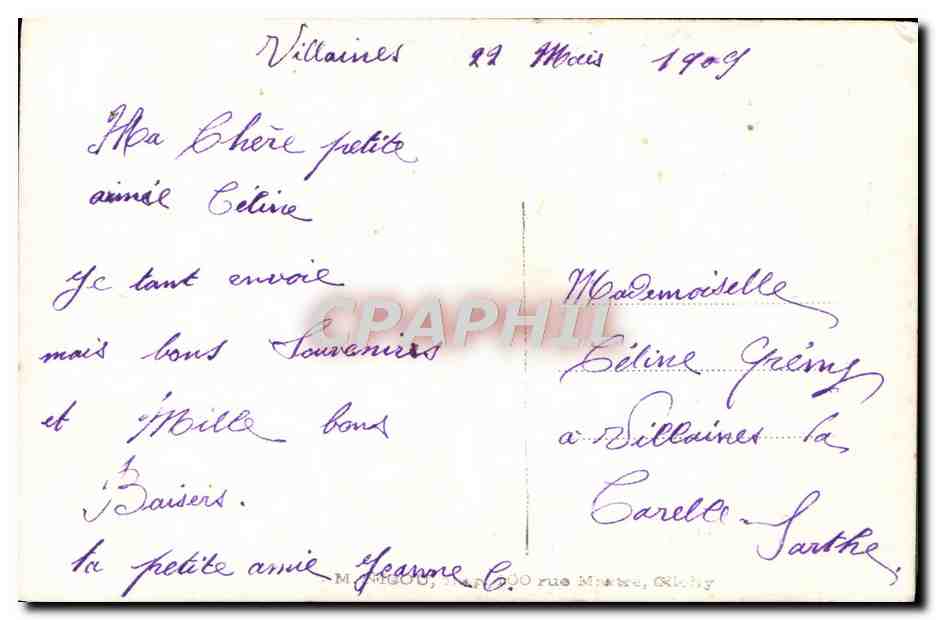 CPA Fantaisie Femme Colombe Fleche  — Verso