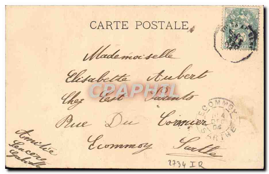 CPA Fantaisie Femme Le coup du lapin — Rückseite