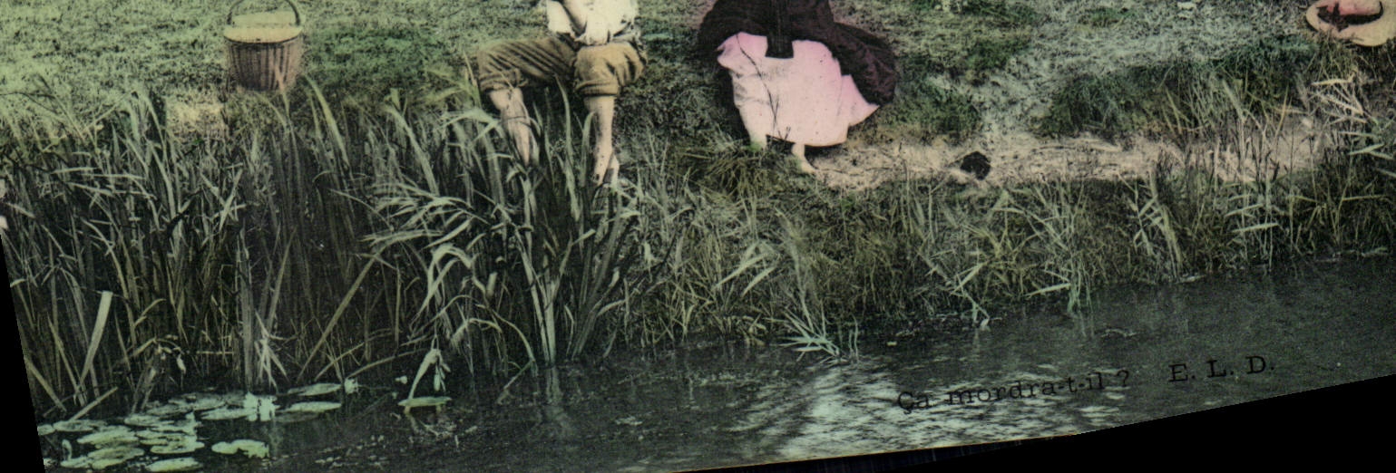 Camordrat-lès-Lézignan — Scena di fiume con due persone — E. L. D.