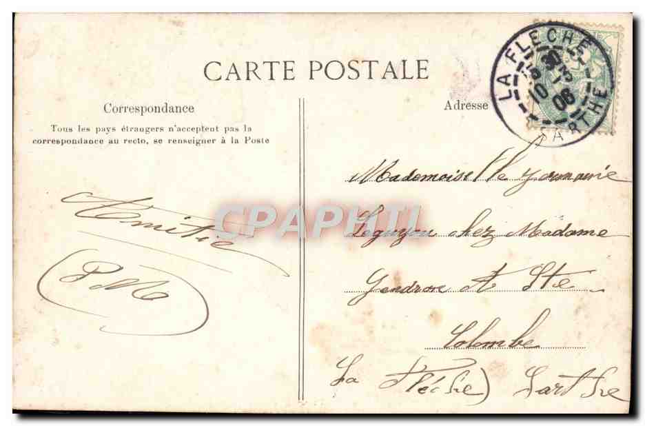 Camordrat-lès-Lézignan — Scena di fiume con due persone — E. L. D. — Verso