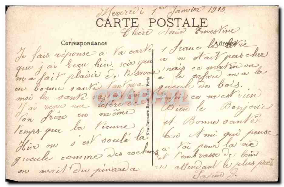 Soldat und Frau — Kriegsszene — La Pensée n°223 — Rückseite
