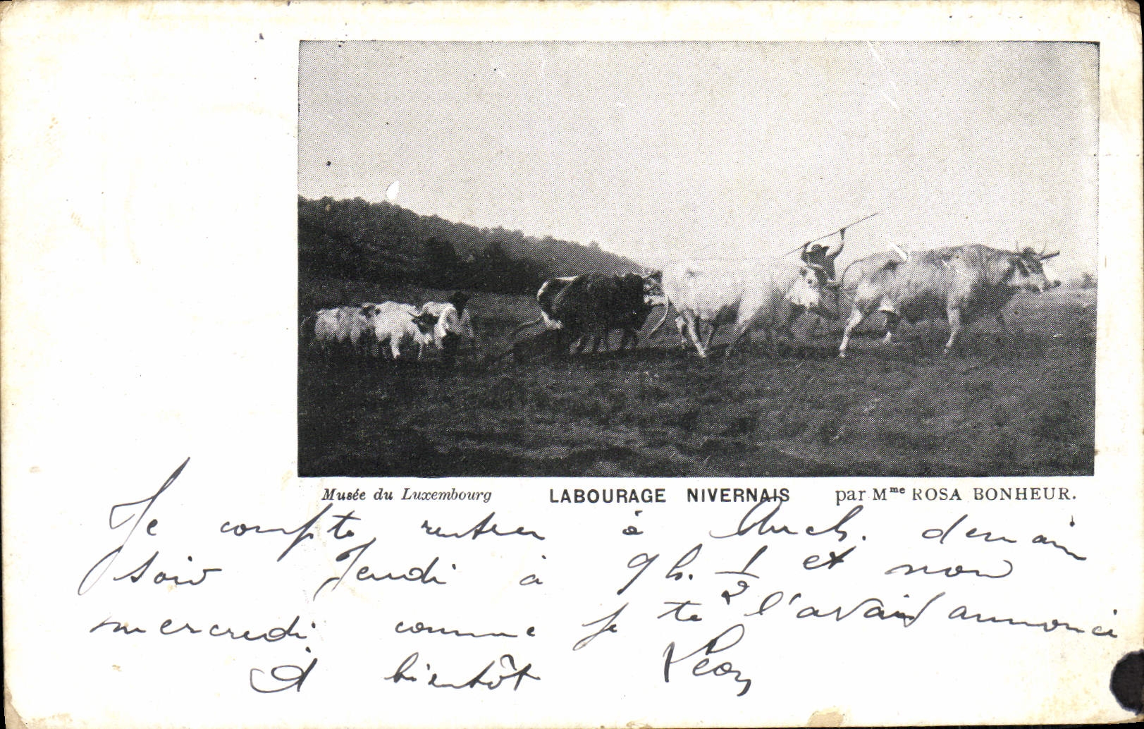 CPA Paris Musee du Luxembourg Labourage Nivernais Rosa Bonheur Vaches 