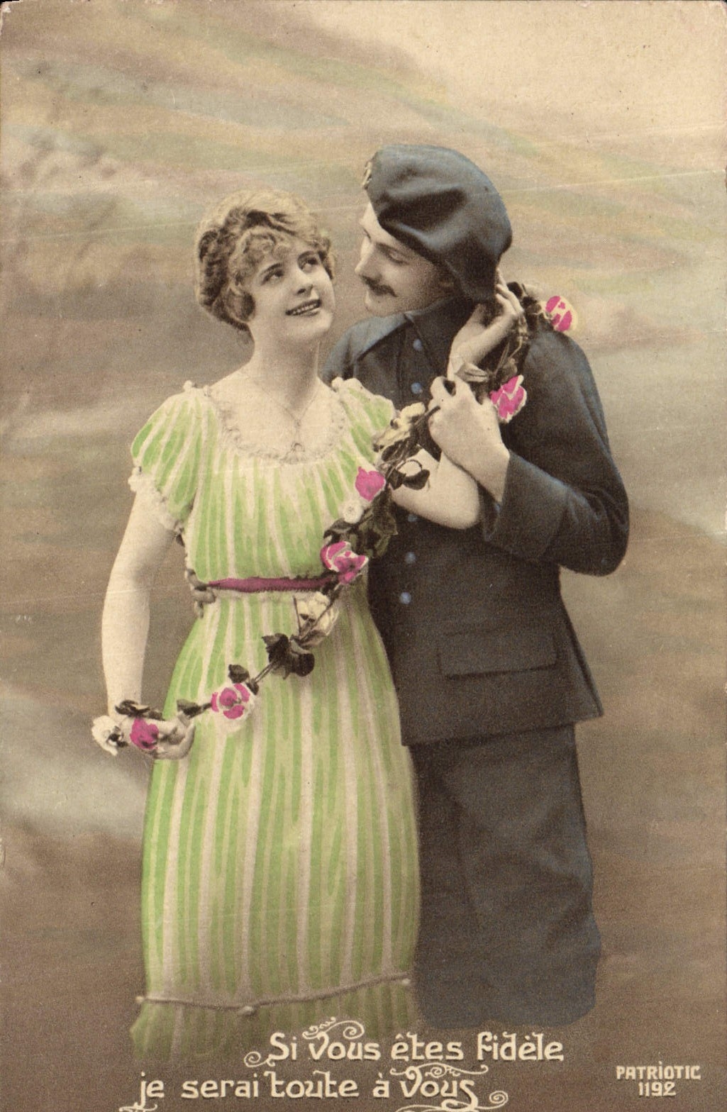 Soldat et femme — scène amoureuse — Patriotic 1192