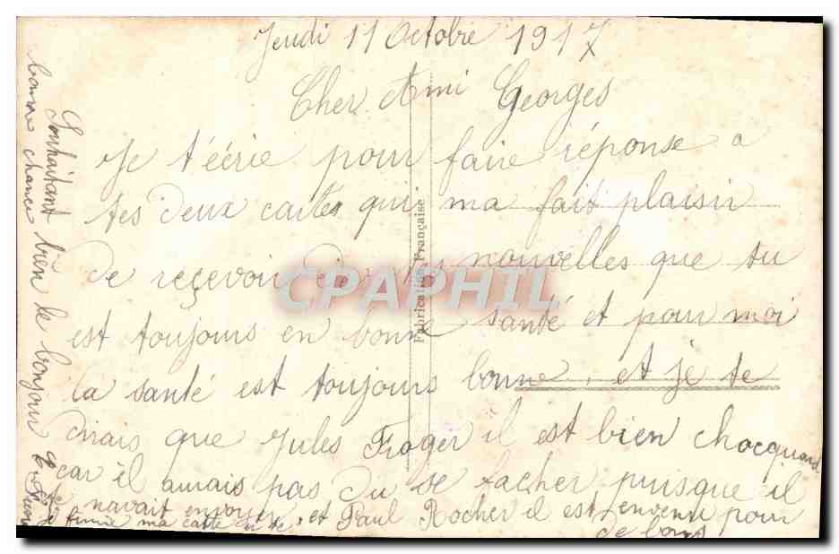 CPA Fantaisie Fleurs Papillon — Verso