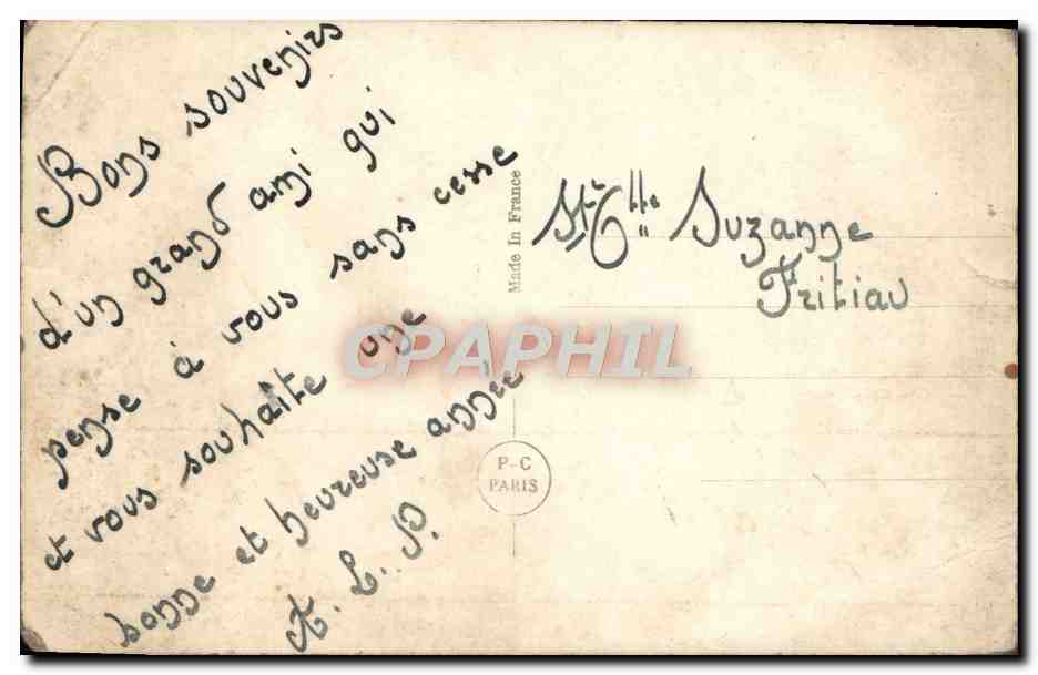 Couple amoureux — texte 'Vous êtes mon bonheur' — PC Paris n°3765 — Verso