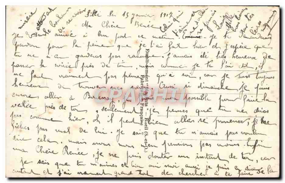 CPA Fantaisie Femme Ecoutons La Chanson Damour Le Bonheur — Verso