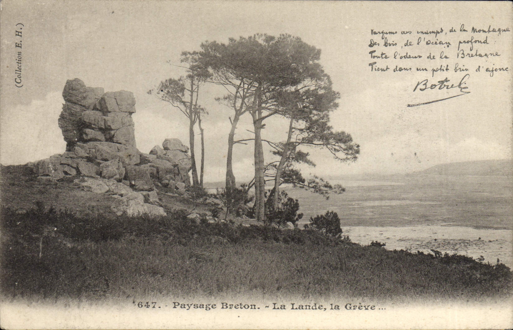 CPA Paysage Breton La Lande La Greve Botrel