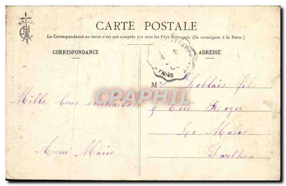 CPA Bretagne Les Chansons De Botrel Illustrees La chanson du Patour Chien Folklore — Verso