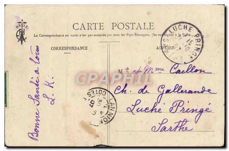 CPA Dors Mon P'tit Gas Bretagne Folklore  — Verso