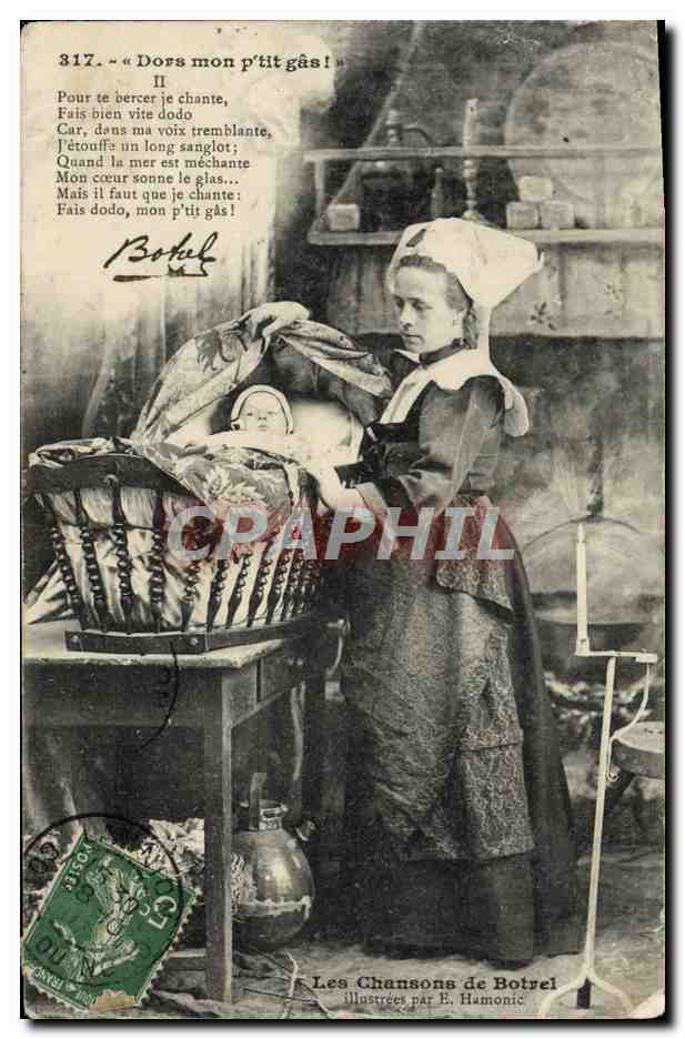 CPA Dors Mon P'tit Gas Botrel Folklore 