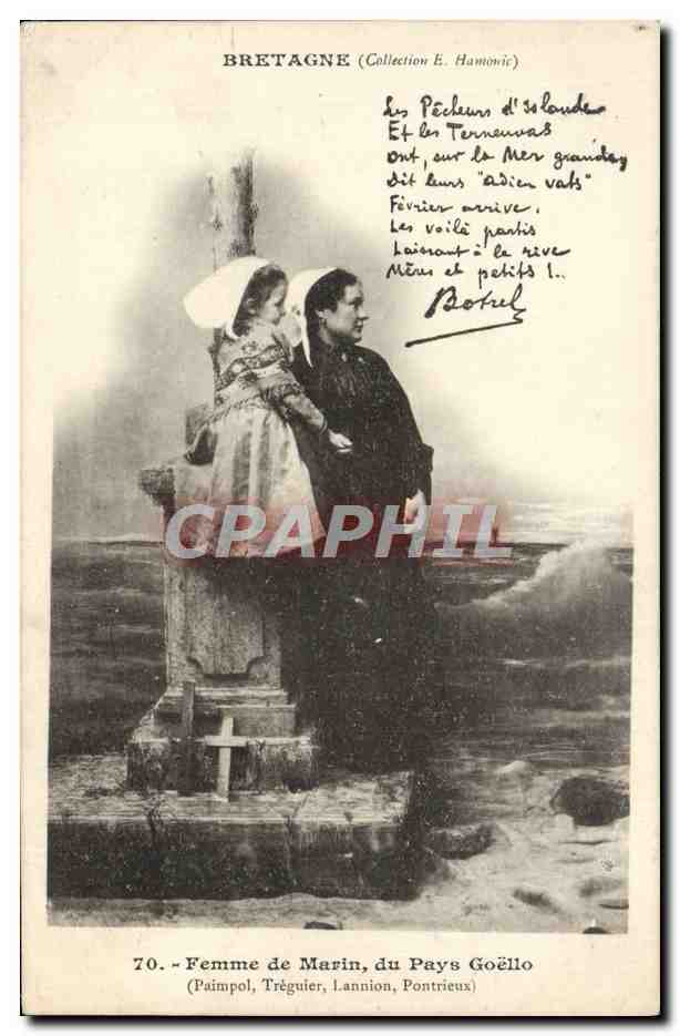 CPA Bretagne Femme De Marin Du Pays Goello Folklore Botrel