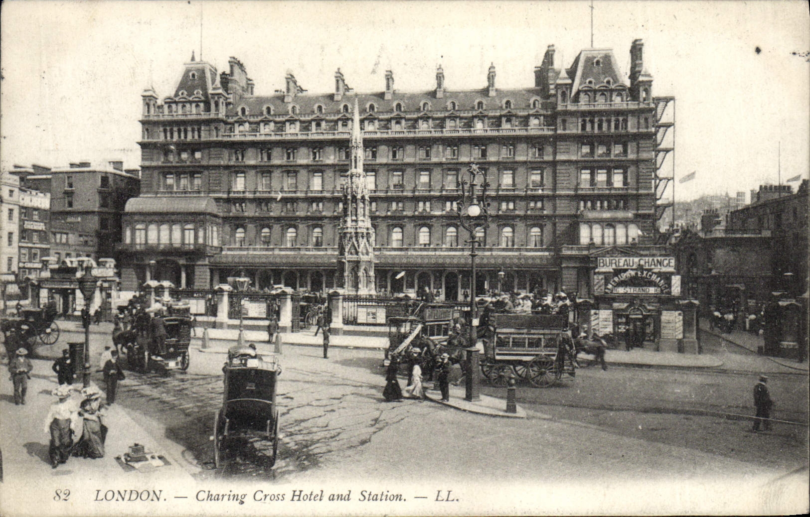 CPA London Charing Cross Hotel And Station Tramway