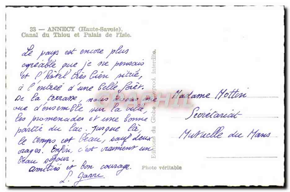 Annebey (Haute-Savoie) — Canal du Thiou et Palais de l'Isle — Éditions du Globe — Reverso
