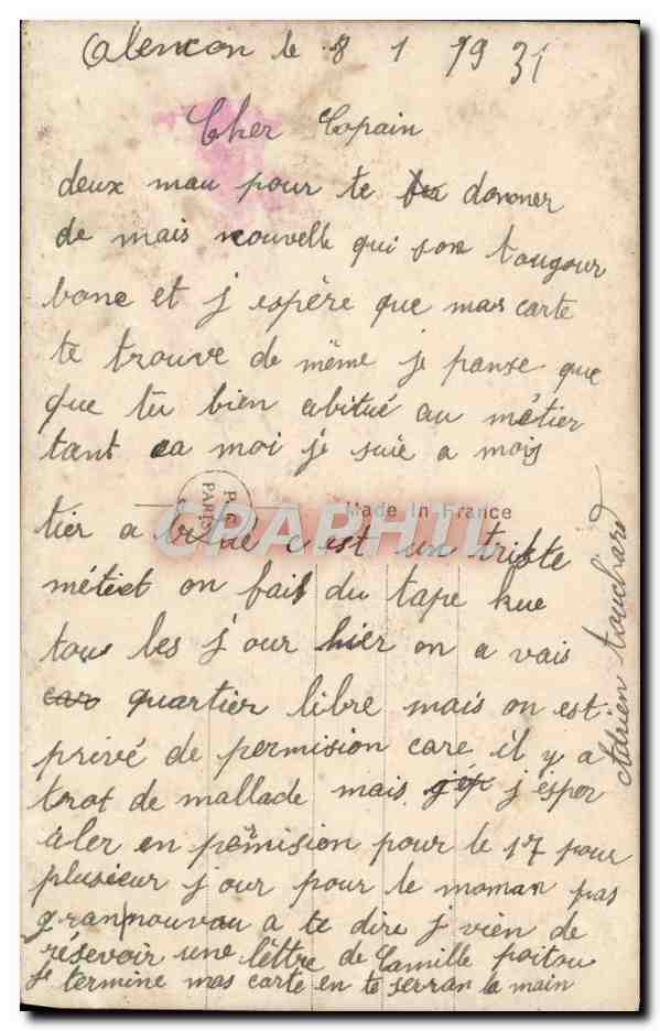 CPA Fantaisie Femme — Rückseite