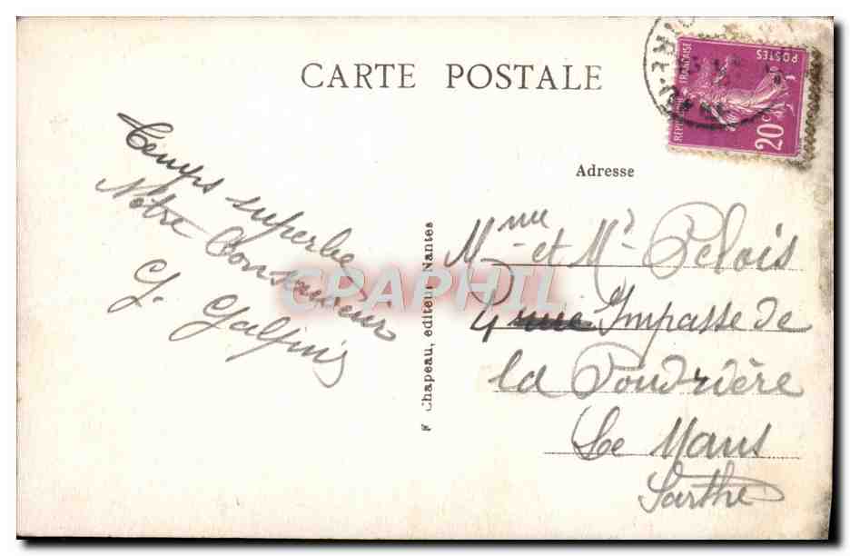 CPA Batz Le Port et la Plage Par grand Calme — Back