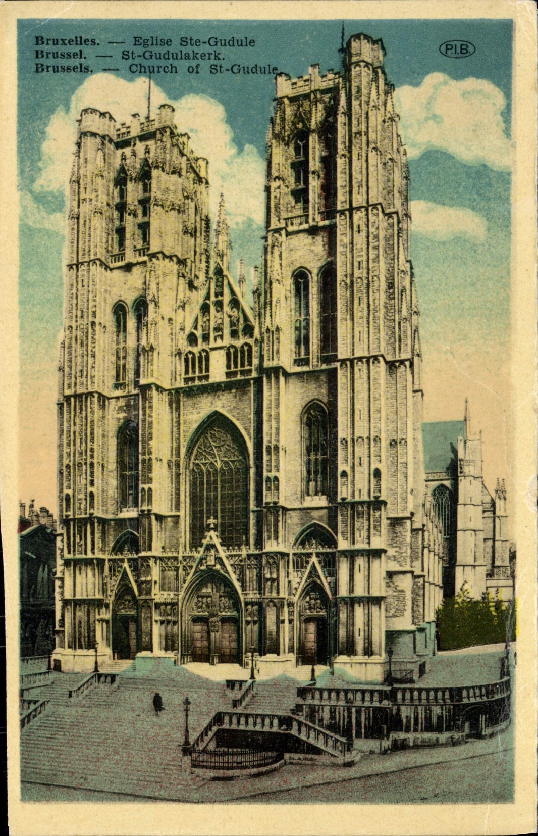 CPA Bruxelles Eglise Ste Gudule 