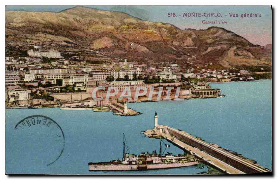 CPA Monte Carlo Vue Generale Bateau