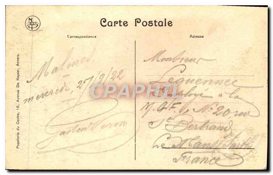 CPA Anvers Le Petit Bassin Bateaux — Rückseite
