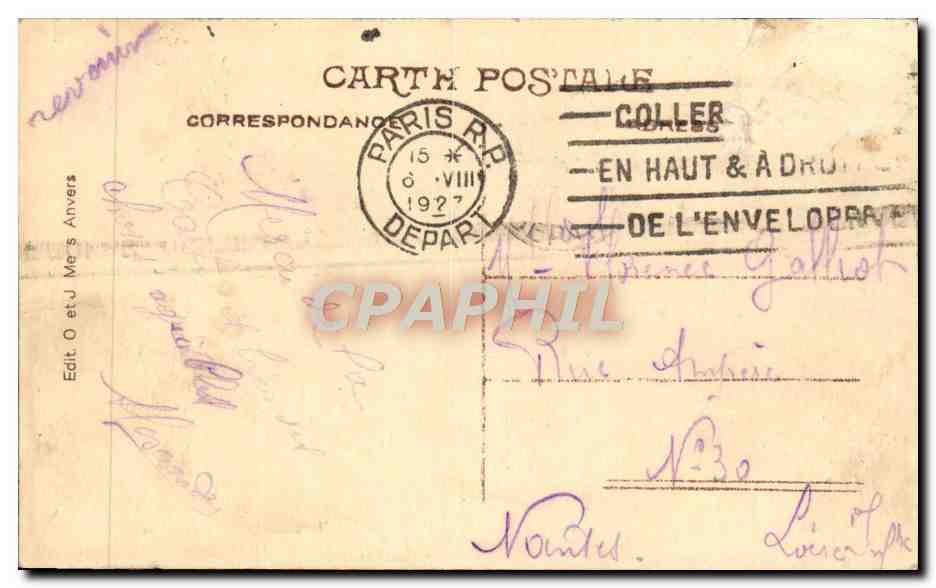 CPA Anvers Vue a vol d'oiseau de la rade — Rückseite