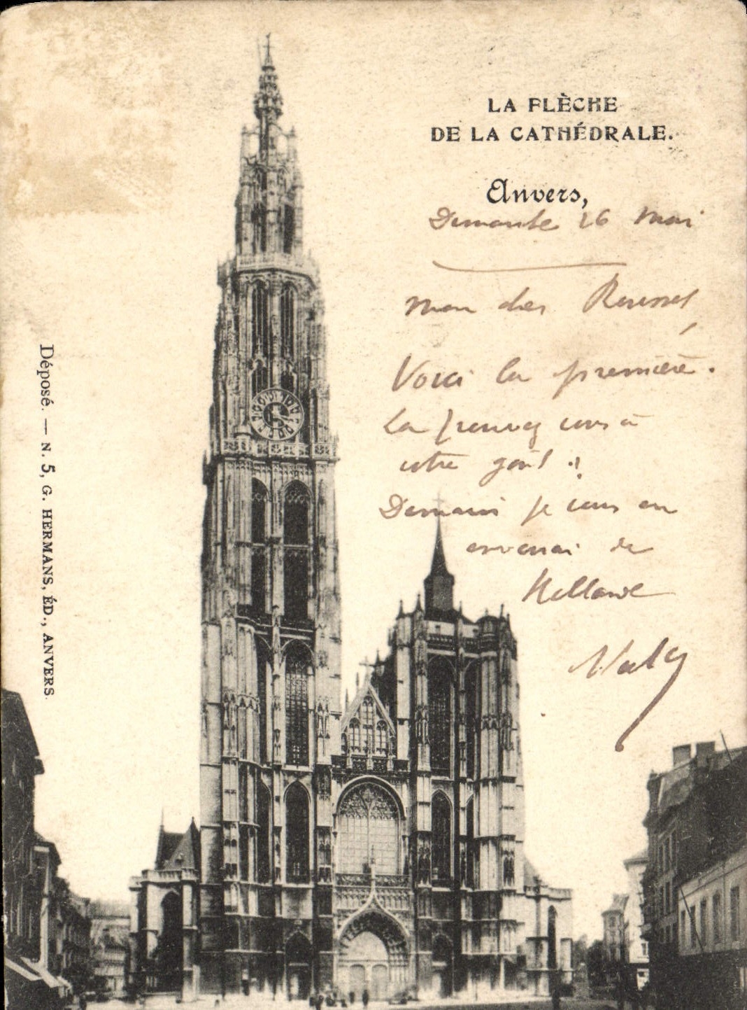 La Flèche de la Cathédrale — Anvers — G. Hermans, éd., Anvers, n°5