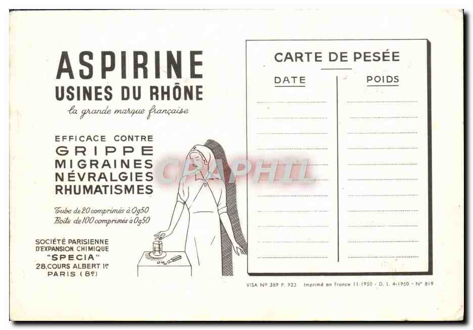 CPA Les Corporations d'Apres les Vitraux de la Cathedrale de Chartres Les macons et les tailleurs de pierre Aspirine  — Rückseite