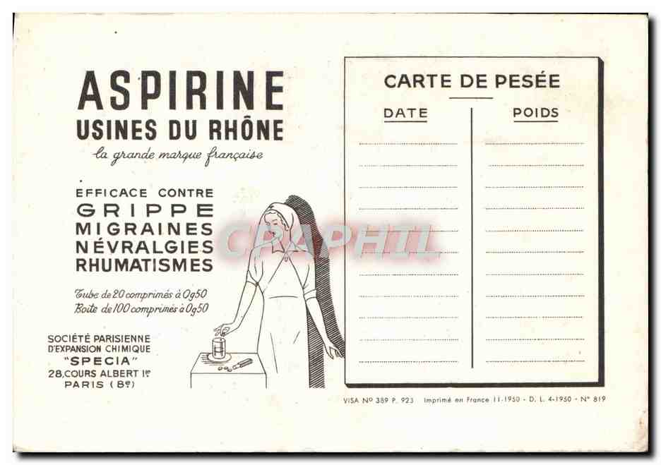 CPA Les Corporations d'Apres les Vitraux de la Cathedrale de Chartres Le charron Aspirine Usines du Rhone — Rückseite